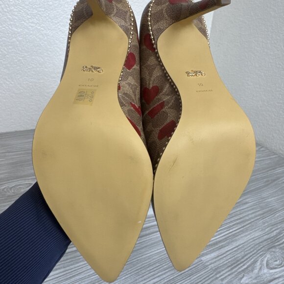 COACH Waverly Valentines Heart Printed Pumps - Picture 16 of 16